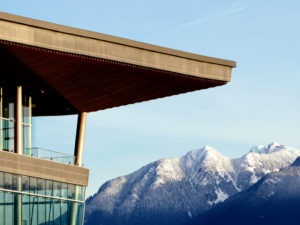 vancouver convention center and mountains